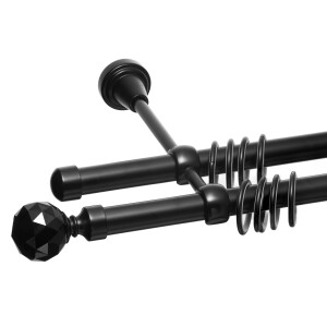 Galerie dubla Kula Crystal negru 19mm