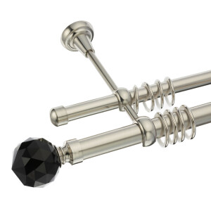Galerie dubla Kula Crystal Negru inox 25/16mm