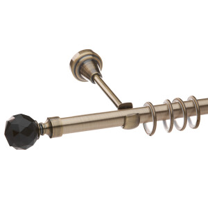 Galerie simpla Kula Crystal negru si aur antic 19mm