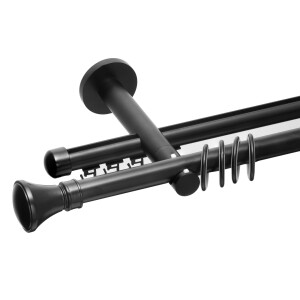 Galerie dubla Prince teava si profil negru 19mm