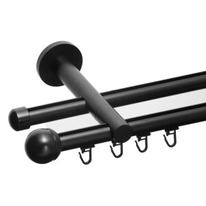Galerie dubla Todi Max profil negru 19mm
