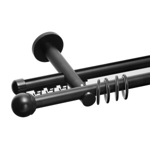 Galerie dubla Todi Max teava si profil negru 19mm
