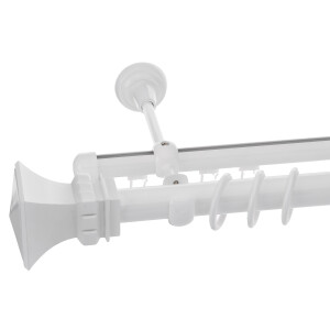 Galerie dubla Verona teava si profil alb lucios 25mm