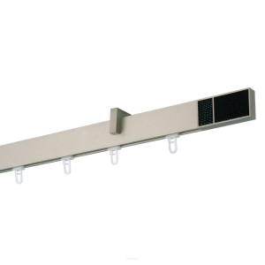 Galerie simpla tavan Square line Boss Negru crom mat