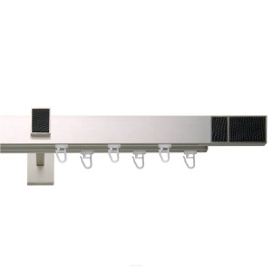 Galerie dubla Square line Boss Negru cu capacel suport crom mat