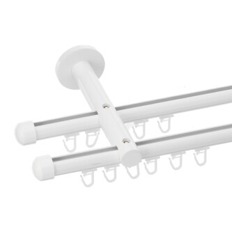 Galerie dubla Capacel profil alb lucios 19mm