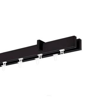 Galerie simpla square line capacel teava negru lucios