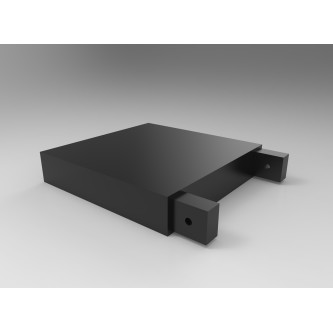Galerie dubla Square suport 21 cm negru lucios