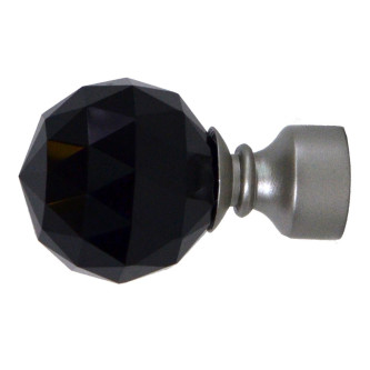 Galerie dubla Kula Crystal negru profil crom mat 19mm