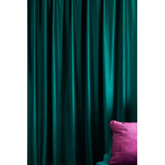 Draperie catifea Cara verde smarald cu rejansa pentru bara