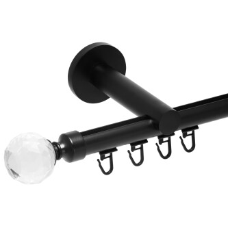 Galerie simpla Kula Crystal profil negru 19mm