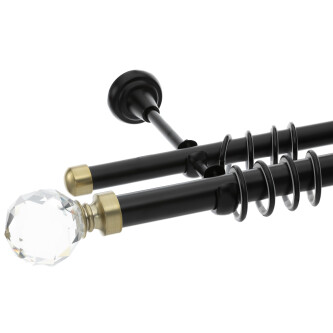 Galerie dubla Kula Crystal black gold 25mm