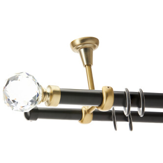 Galerie dubla tavan Kula Crystal II black gold 25mm