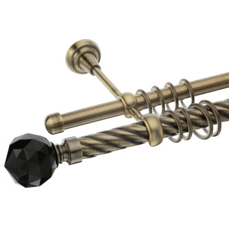Galerie dubla Kula Crystal Negru twister aur antic 25mm