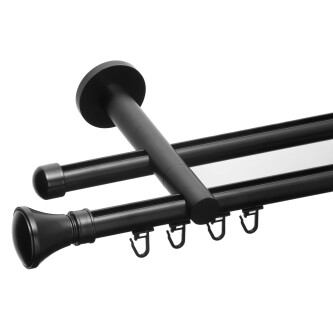 Galerie dubla Prince profil negru 19mm