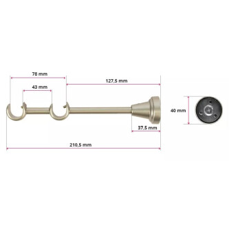 Galerie dubla Todi Max crom mat 16mm