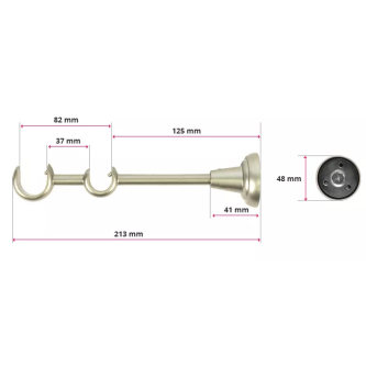 Galerie dubla Kula Lux crom mat 25mm