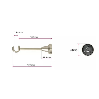 Galerie simpla Todi Max fara inele crom mat 19mm