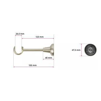 Galerie simpla Zara teava striata crom mat 25mm